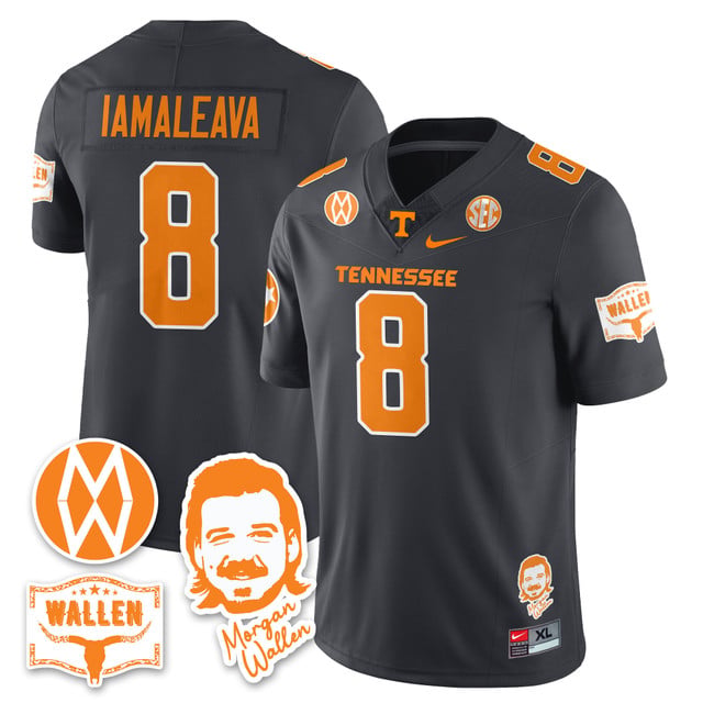 Men's Tennessee Volunteers Morgan Wallen 2025 Jersey GRAY#8 NICO LAMALEAVA