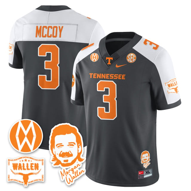 Men's Tennessee Volunteers Morgan Wallen 2025 Jersey GRAY ALTERNATE#3 JERMOD MCCOY