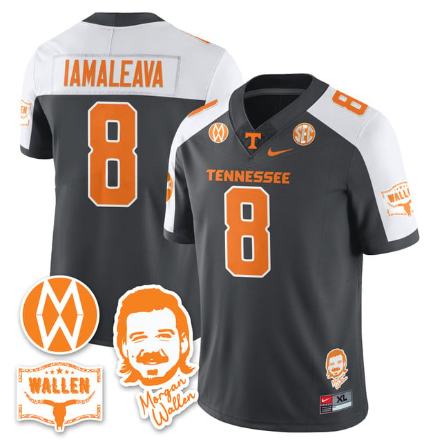 Men's Tennessee Volunteers Morgan Wallen 2025 Jersey GRAY ALTERNATE#8 NICO LAMALEAVA