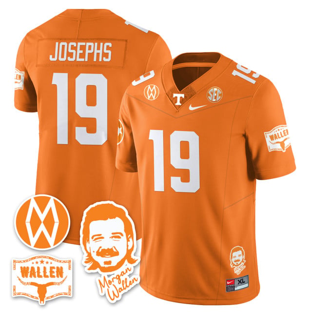 Men's Tennessee Volunteers Morgan Wallen 2025 Jersey ORANGE#19 JOSHUA JOSEPHS