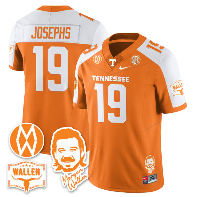 Men's Tennessee Volunteers Morgan Wallen 2025 Jersey ORANGE ALTERNATE#19 JOSHUA JOSEPHS