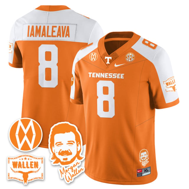 Men's Tennessee Volunteers Morgan Wallen 2025 Jersey ORANGE ALTERNATE#8 NICO LAMALEAVA