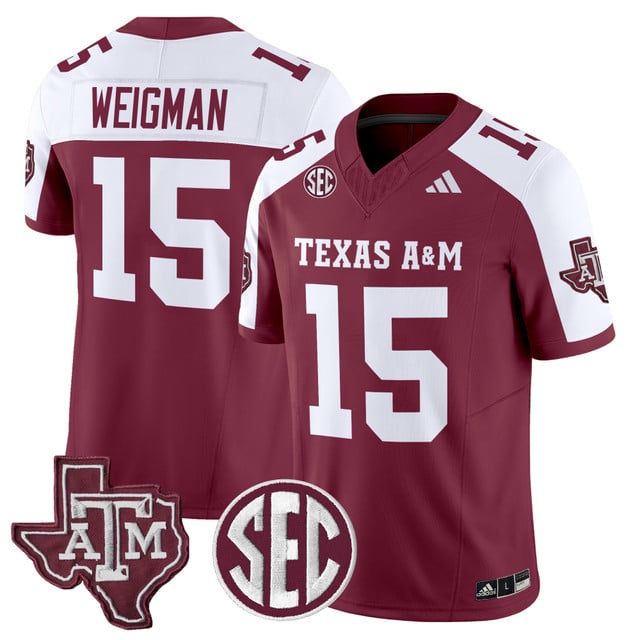Men's Texas A&M Aggies 2025 Vapor Limited Jersey #15 CONNER WEIGMAN
