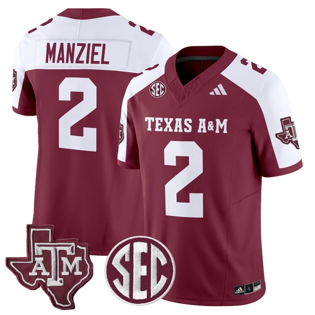 Men's Texas A&M Aggies 2025 Vapor Limited Jersey #2 JOHNNY MANZIEL