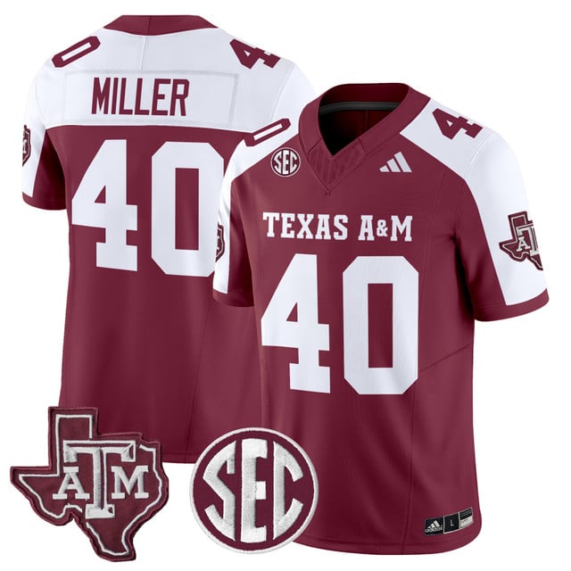 Men's Texas A&M Aggies 2025 Vapor Limited Jersey #40 VON MILLER