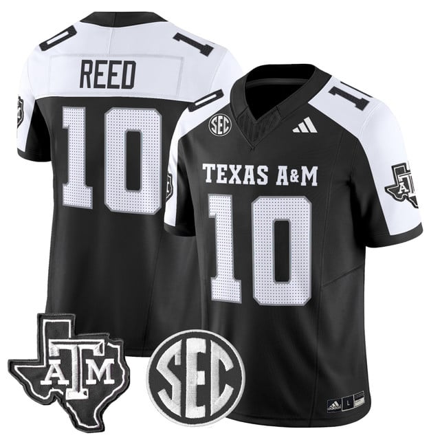 Men's Texas A&M Aggies 2025 Vapor Limited Jersey BLACK ALTERNATE#10 MARCEL REED