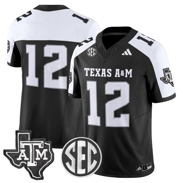 Men's Texas A&M Aggies 2025 Vapor Limited Jersey BLACK ALTERNATE#12
