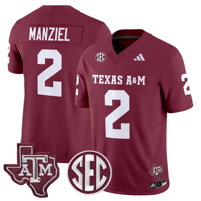 Men's Texas A&M Aggies 2025 Vapor Limited Jersey MAROON#2 JOHNNY MANZIEL