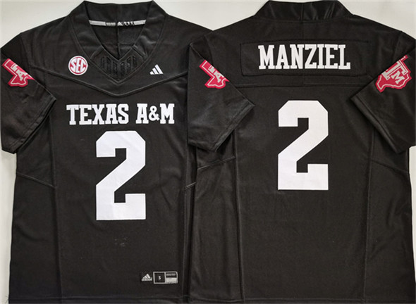 Men's Texas A&M Aggies Lions #2 Johnny Manziel Black 2025 F.U.S.E. Stitched Jersey
