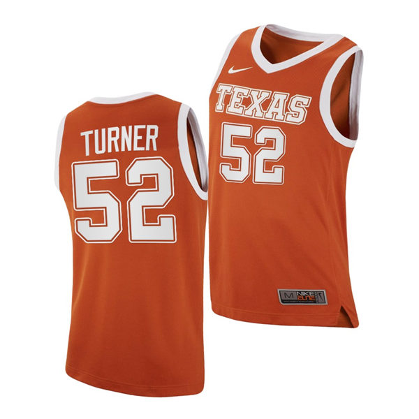 Men's Texas Longhorns #52 Myles Turner 2020-21 Nike Orange College Basketball Jerse