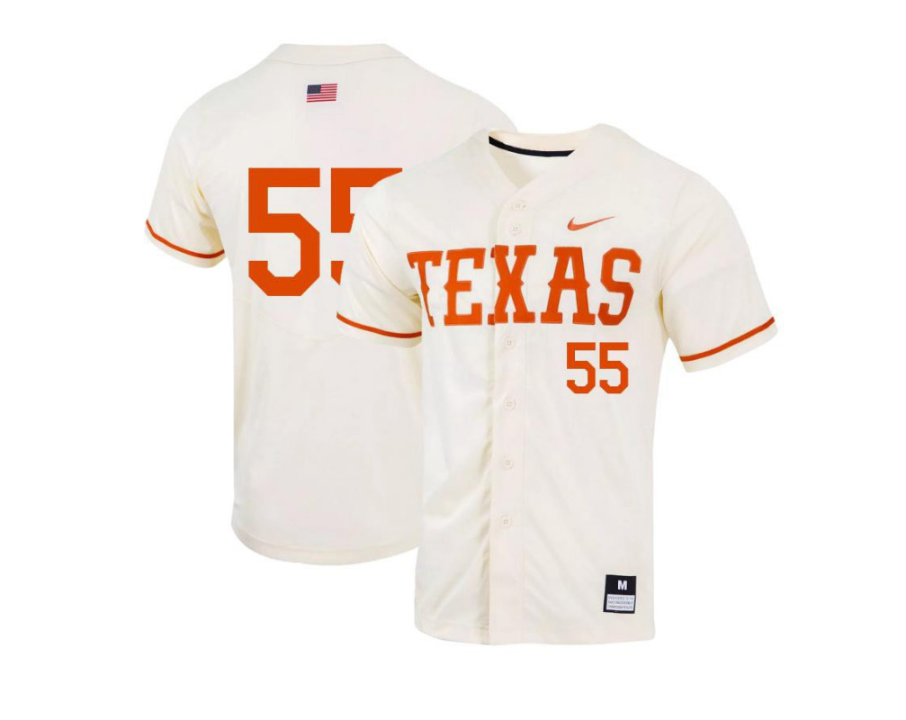 Men's Texas Longhorns #55 Cam Williams Nike Natural College Baseball Game Jersey