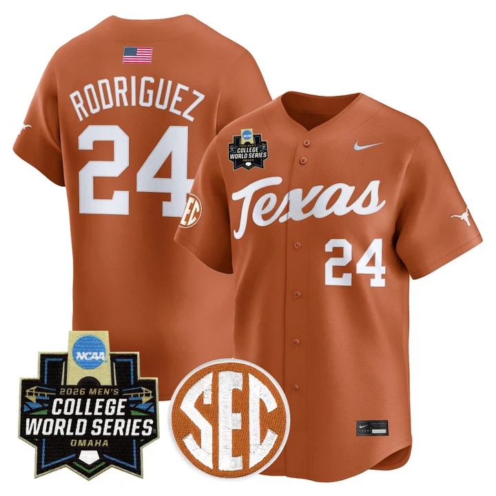 Men's Texas Longhorns 2026 World Series Vapor Premier Limited Jersey #24 ADRIAN RODRIGUEZ