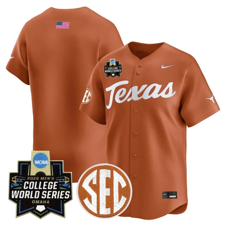 Men's Texas Longhorns 2026 World Series Vapor Premier Limited Jersey BLANK