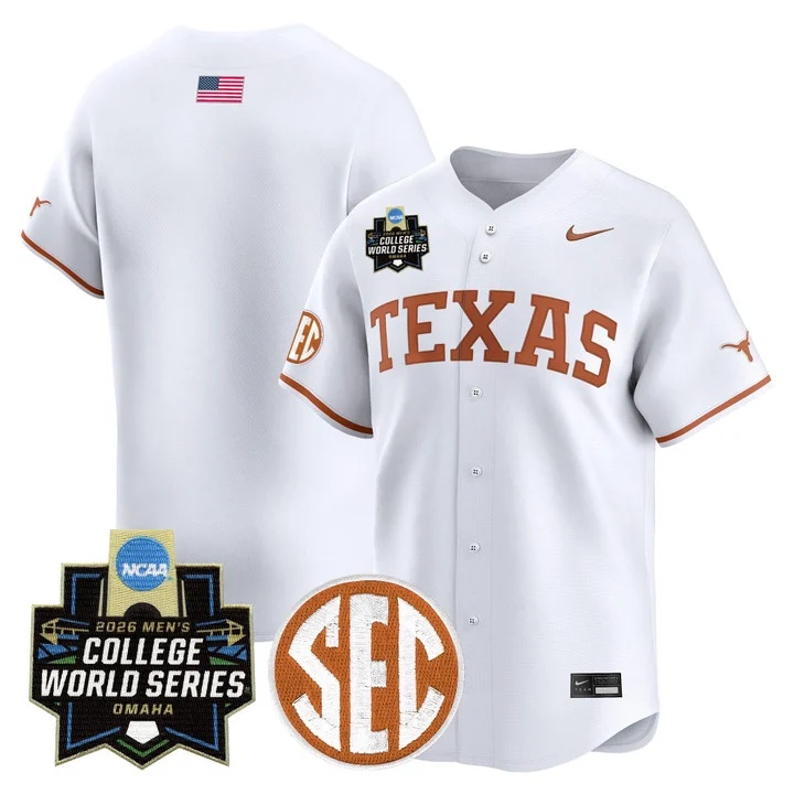 Men's Texas Longhorns 2026 World Series Vapor Premier Limited Jersey WHITE BLANK