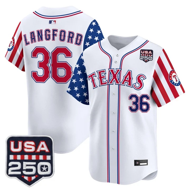 Men's Texas Rangers America 250 Edition Vapor Premier Limited Jersey #36 WYATT LANGFORD