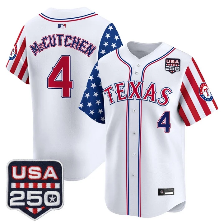 Men's Texas Rangers America 250 Edition Vapor Premier Limited Jersey #4 ANDREW MCCUTCHEN
