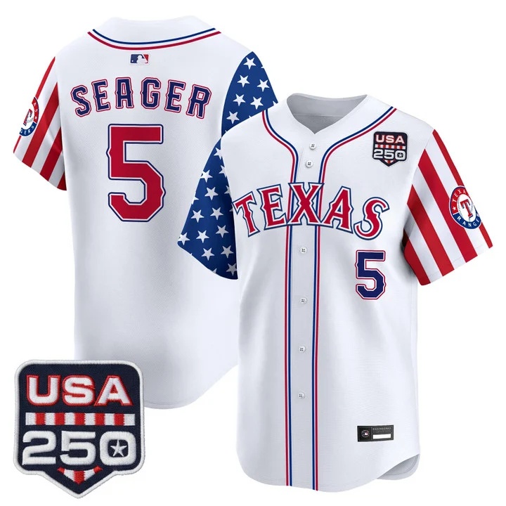 Men's Texas Rangers America 250 Edition Vapor Premier Limited Jersey #5 COREY SEAGER