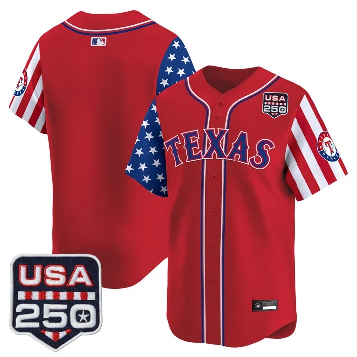 Men's Texas Rangers America 250 Edition Vapor Premier Limited Jersey RED BLANK