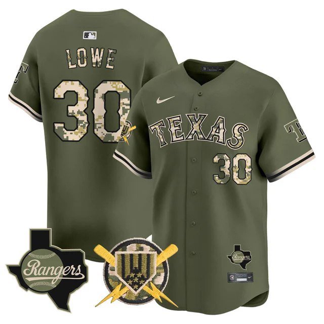 Men's Texas Rangers Armed Forces Day Vapor Premier Limited Jersey #30 NATHANIEL LOWE.webp