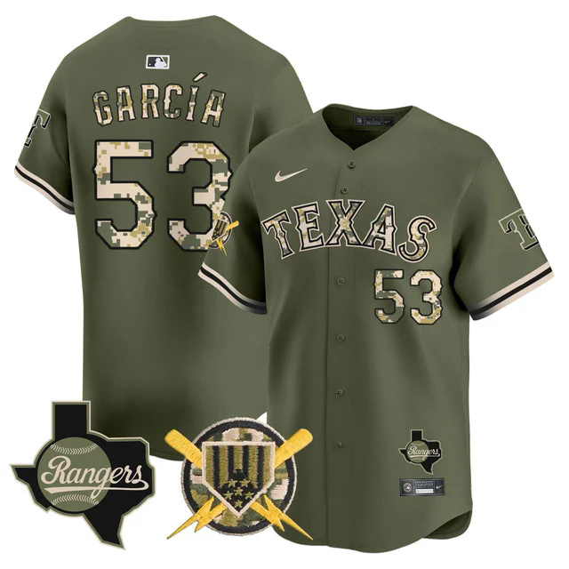 Men's Texas Rangers Armed Forces Day Vapor Premier Limited Jersey #53 ADOLIS GARCIA.webp