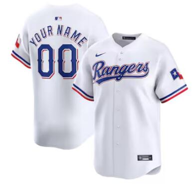 Men's Texas Rangers Nike White Home Limited Custom Jersey