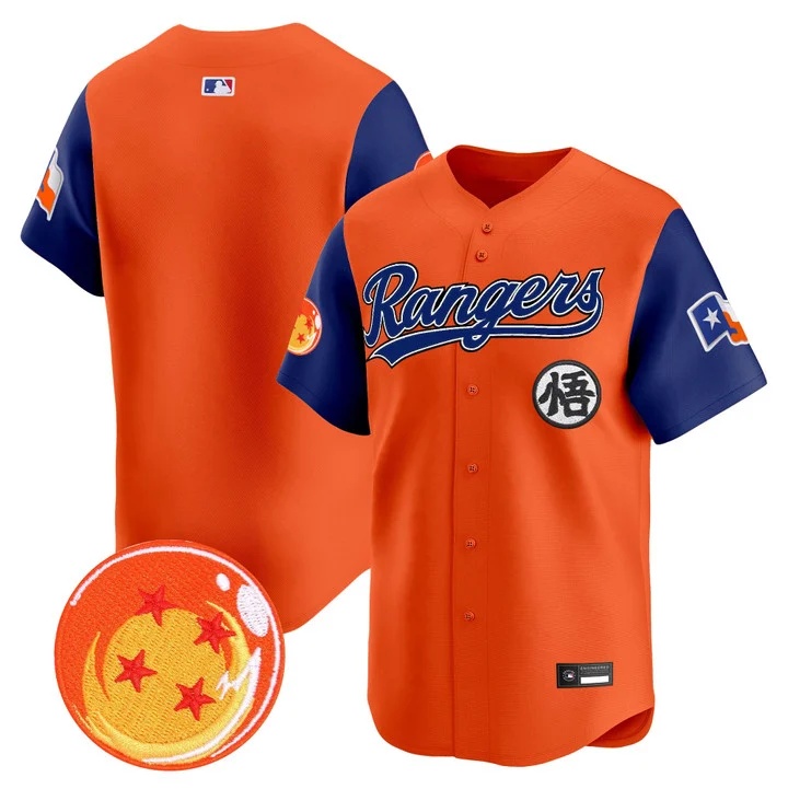 Men's Texas Rangers x Dragon Ball Vapor Premier Limited Jersey ALTERNATE BLANK