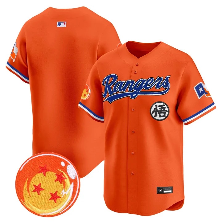 Men's Texas Rangers x Dragon Ball Vapor Premier Limited Jersey BLANK