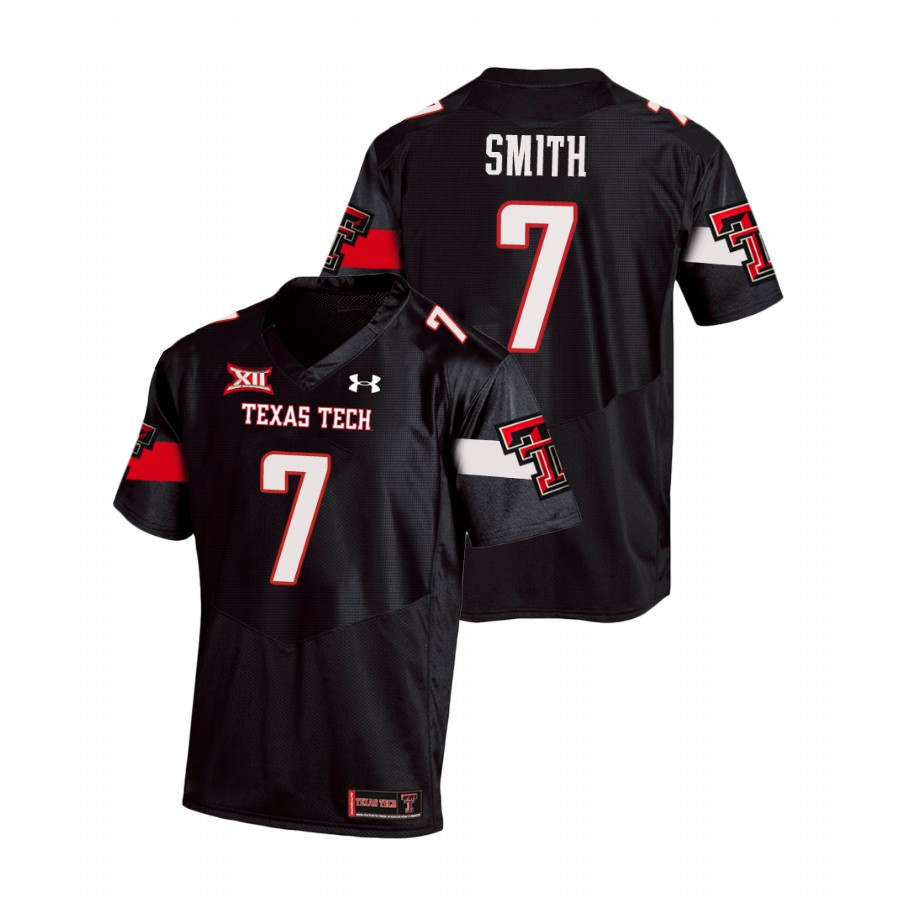 Men's Texas Tech Red Raiders #7 Donovan Smith 2020 Black Under Armour College Football Jersey 