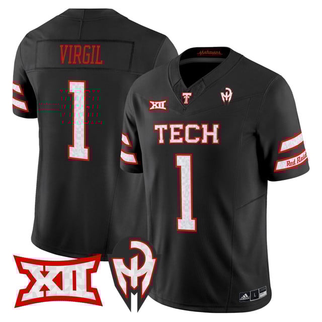 Men's Texas Tech Red Raiders 'Too Cold' Vapor Limited Jersey - Mahomes Collection black #1 Reggie Virgil