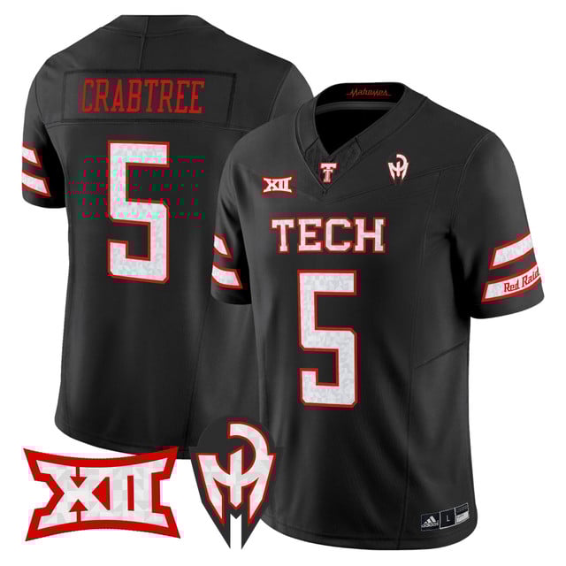 Men's Texas Tech Red Raiders 'Too Cold' Vapor Limited Jersey - Mahomes Collection black #5 Michael Crabtree