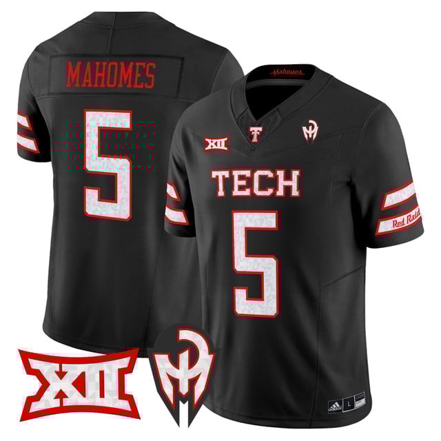Men's Texas Tech Red Raiders 'Too Cold' Vapor Limited Jersey - Mahomes Collection black #5 Patrick Mahomes