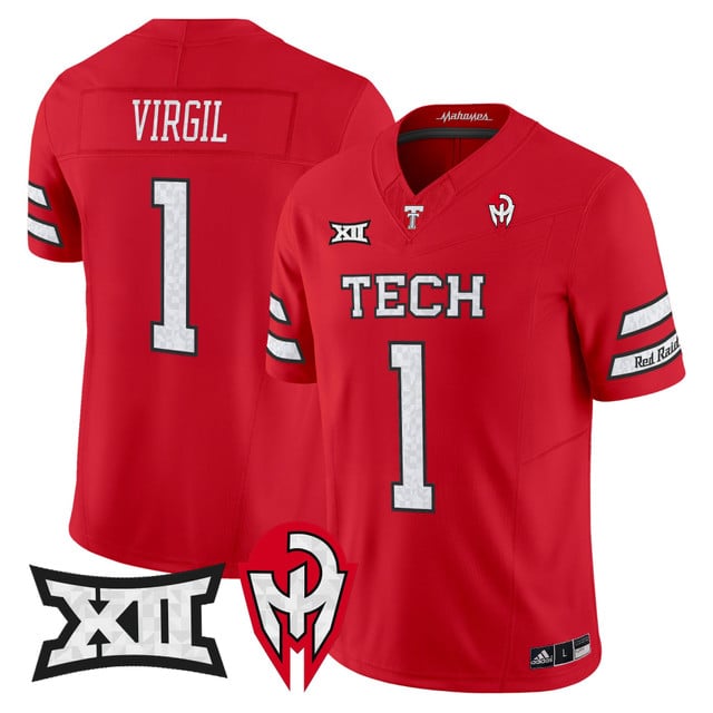 Men's Texas Tech Red Raiders 'Too Cold' Vapor Limited Jersey - Mahomes Collection red #1 Reggie Virgil