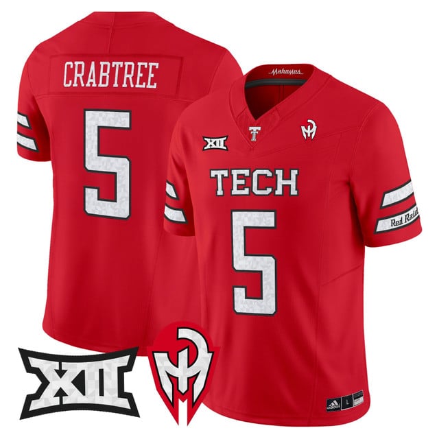 Men's Texas Tech Red Raiders 'Too Cold' Vapor Limited Jersey - Mahomes Collection red #5 Michael Crabtree