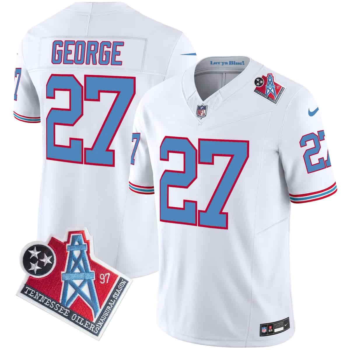 Men's Titans 1997 Throwback Vapor Limited Jersey - All Stitched Eddie George