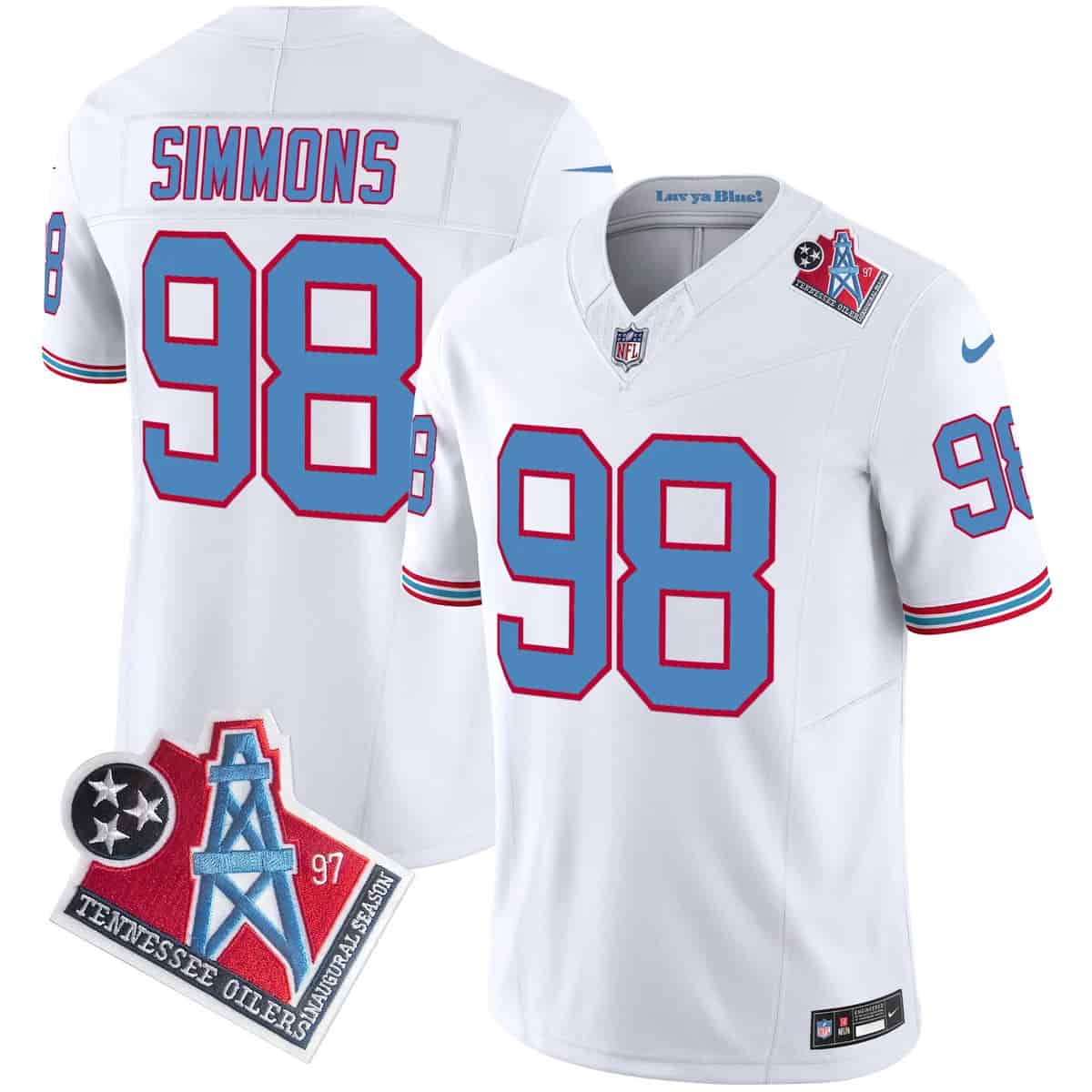 Men's Titans 1997 Throwback Vapor Limited Jersey - All Stitched Jeffery Simmons