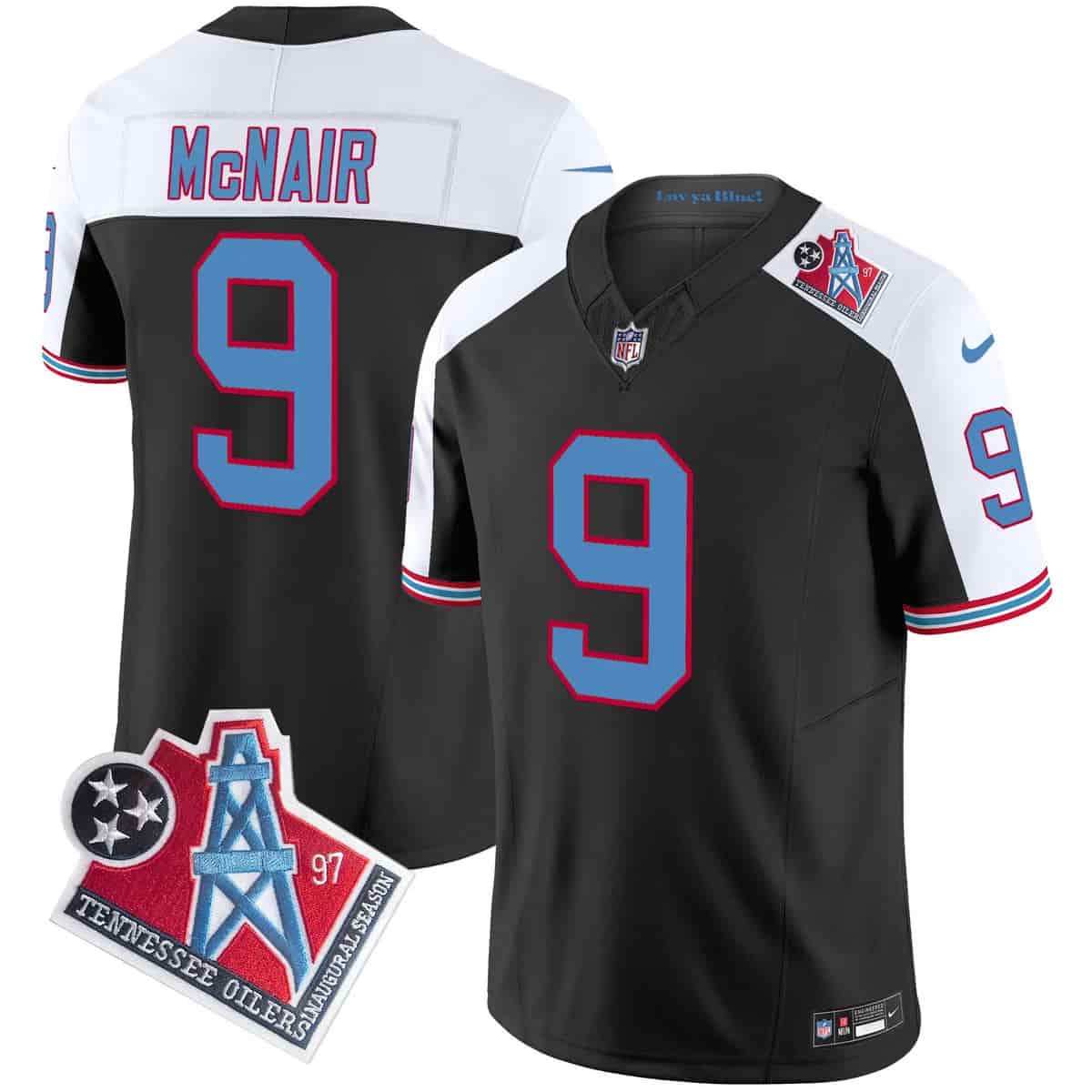 Men's Titans 1997 Throwback Vapor Limited Jersey - All Stitched Steve Mcnair #9