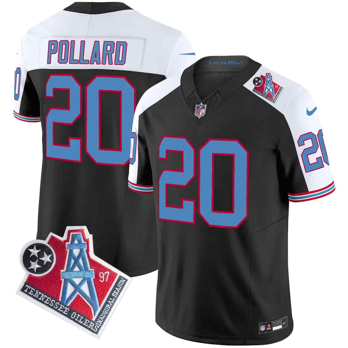 Men's Titans 1997 Throwback Vapor Limited Jersey - All Stitched Tony Pollard #20