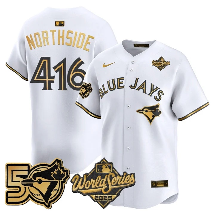 Men's Toronto Blue Jays 2025 World Series Vapor Premier Limited Jersey - 50 Seasons Patch #416 NORTHSIDE