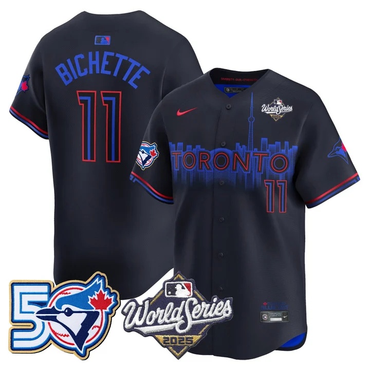 Men's Toronto Blue Jays 2025 World Series Vapor Premier Limited Jersey - 50 Seasons Patch CITY CONNECT #11 BO BICHETTE
