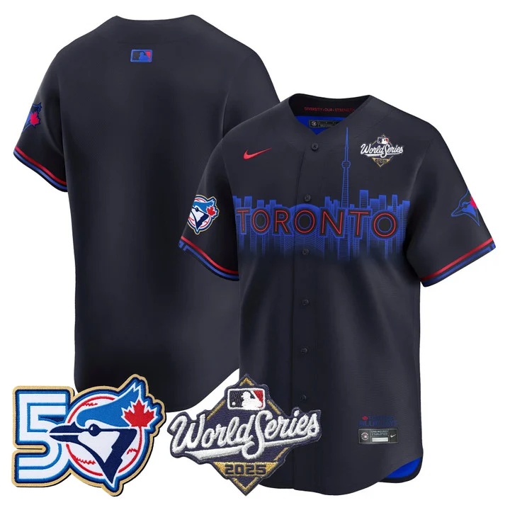 Men's Toronto Blue Jays 2025 World Series Vapor Premier Limited Jersey - 50 Seasons Patch CITY CONNECT BLANK