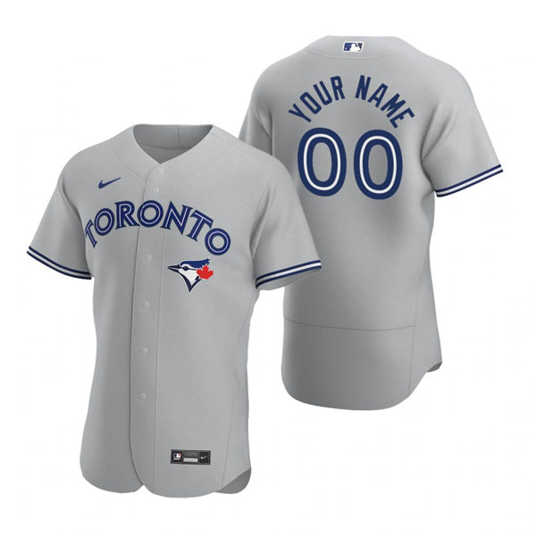 Men's Toronto Blue Jays Custom Nike Gray Road Flex Base Jersey