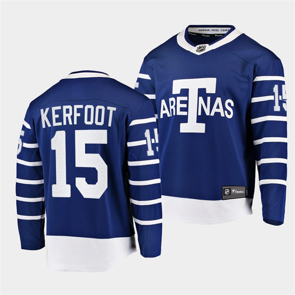 Men's Toronto Maple Leafs #15 Alexander Kerfoot adidas Blue Third Player Jersey Stitched