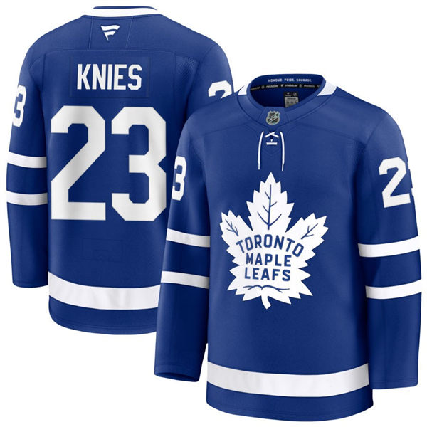 Men's Toronto Maple Leafs #23 Matthew Knies Fanatics Home Blue Premium Player Jersey 