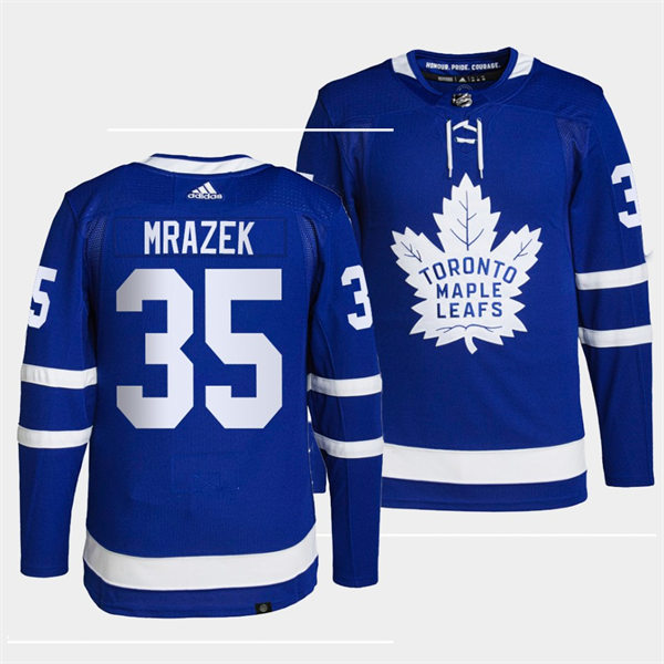 Men's Toronto Maple Leafs #35 Petr Mrazek adidas Home Blue Player Jersey