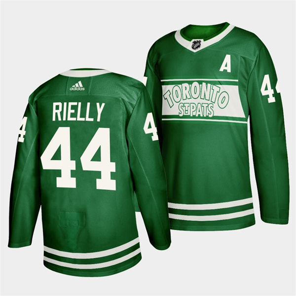 Men's Toronto Maple Leafs #44 Morgan Rielly adidas Green 2022 St. Patricks Day Jersey Stitched