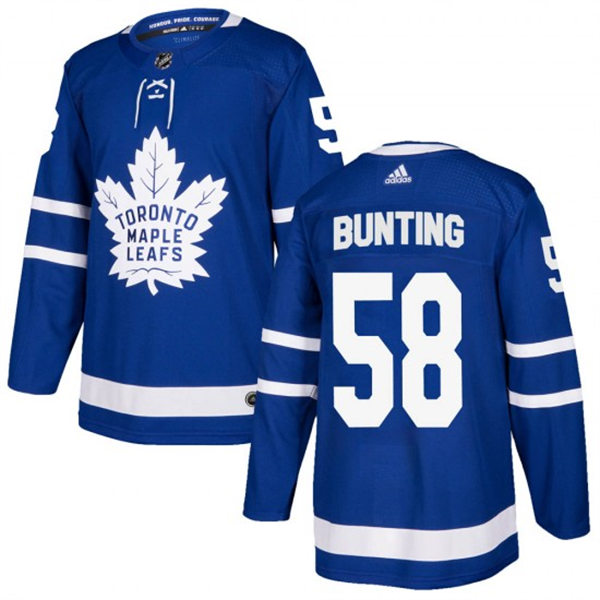 Men's Toronto Maple Leafs #58 Michael Bunting adidas Home Blue Player Jersey Stitched