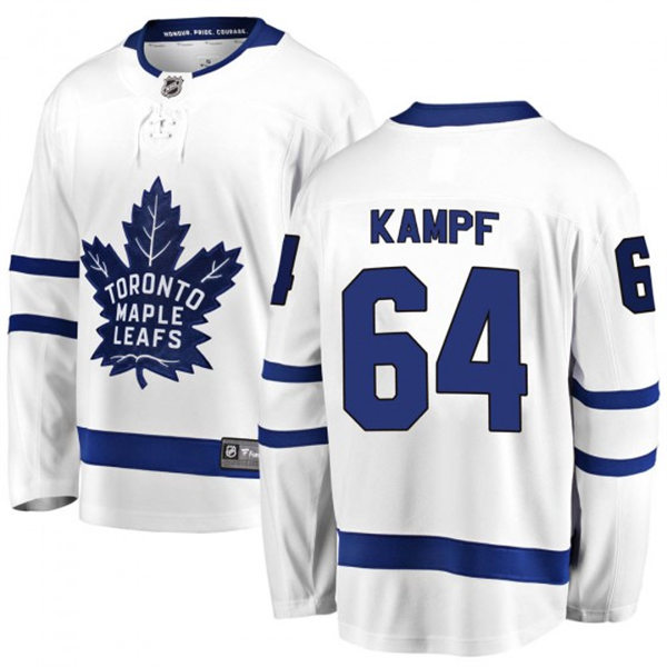 Men's Toronto Maple Leafs #64 David Kampf adidas Away White Player Jersey Stitched