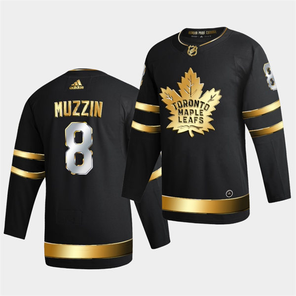 Men's Toronto Maple Leafs #8 Jake Muzzin 2021 Black Golden Edition Limited Jersey Stitched