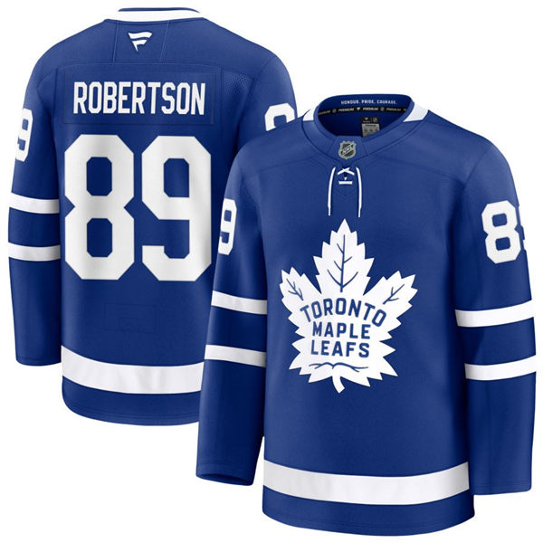 Men's Toronto Maple Leafs #89 Nicholas Robertson Fanatics Home Blue Premium Player Jersey 