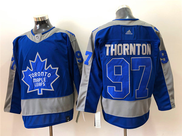 Men's Toronto Maple Leafs #97 Joe Thornton Blue 2021 adidas NHL REVERSE RETRO JERSEYS